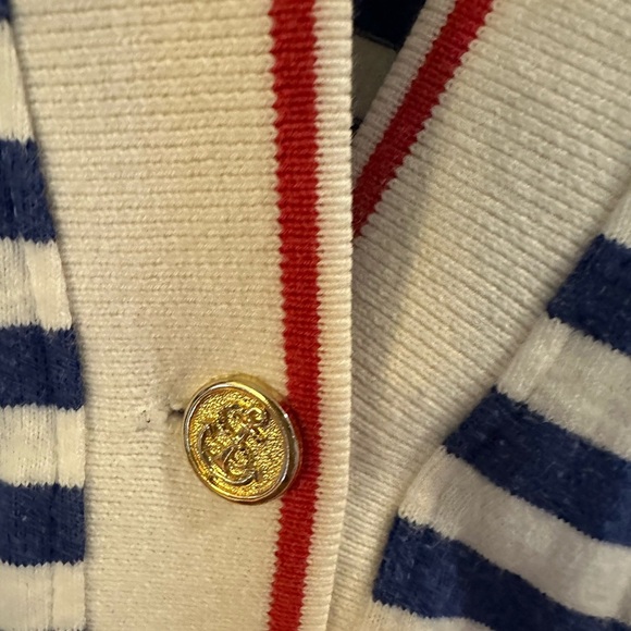 Allen Solly Blue and White Striped Knitwear-100%cotton - Picture 2 of 4